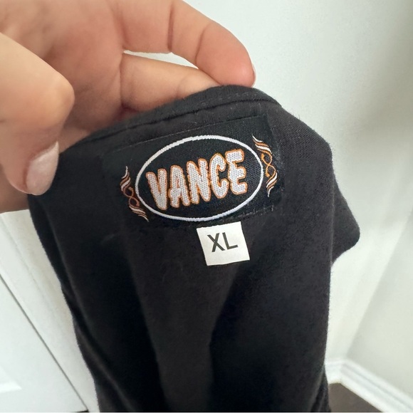 Vintage Vance bikercore cut out bling y2k tee goth punk XL - Picture 6 of 6